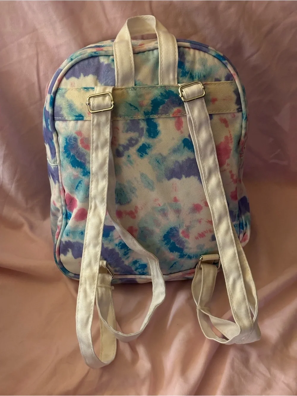 No Boundaries Sequin Front Pocket Backpack in Aqua Blue Tie-Dye